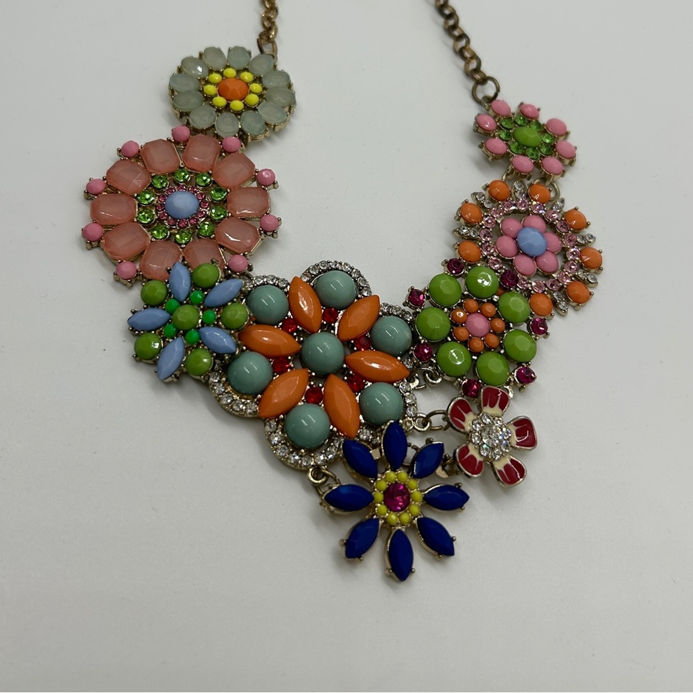 Jeweled Cluster Necklace using replicas of 50’s costume jewelry